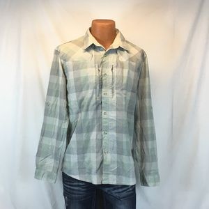 Patagonia Light Green Plaid Button Down Shirt